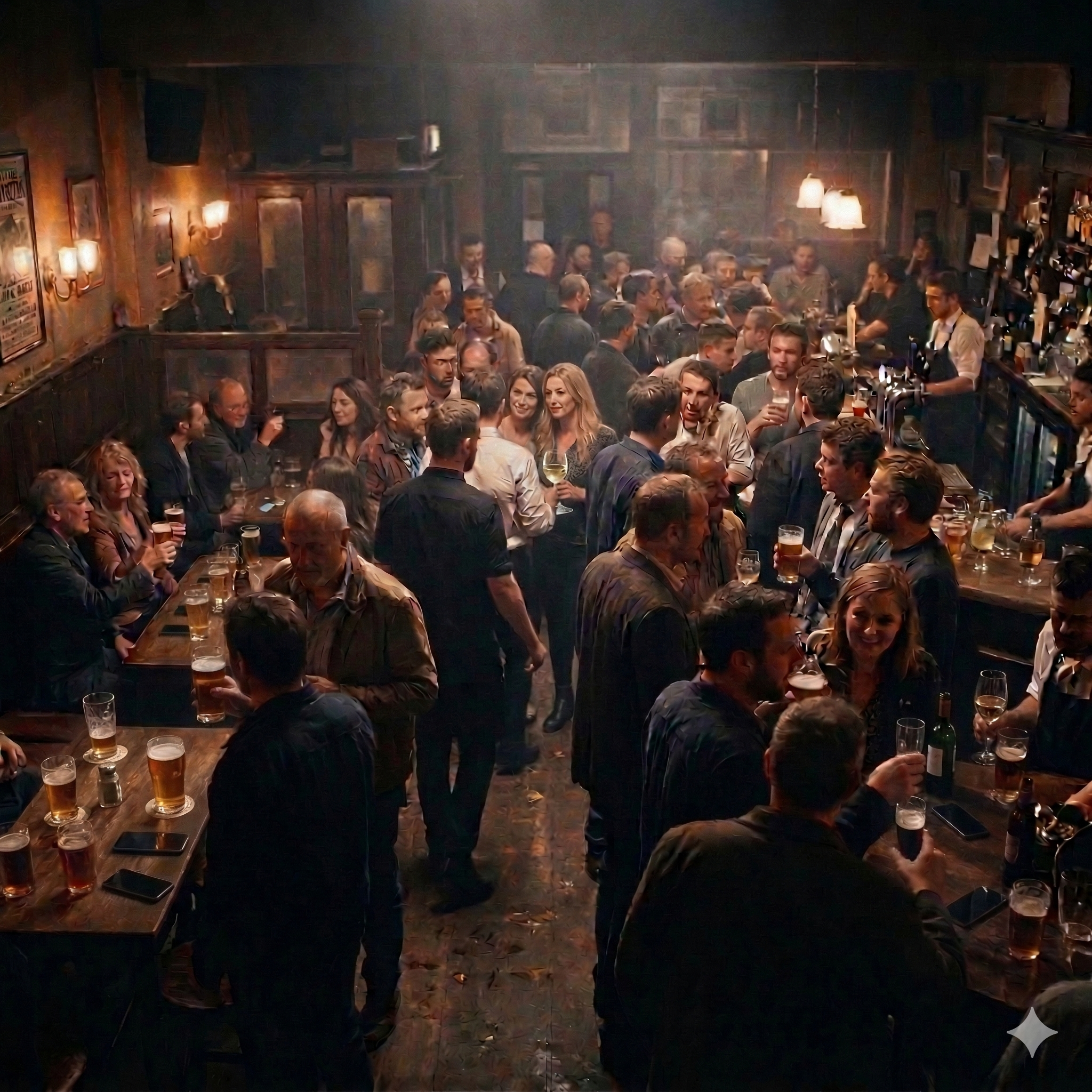 Restaurant during evening service — scheduled with RotaKeep